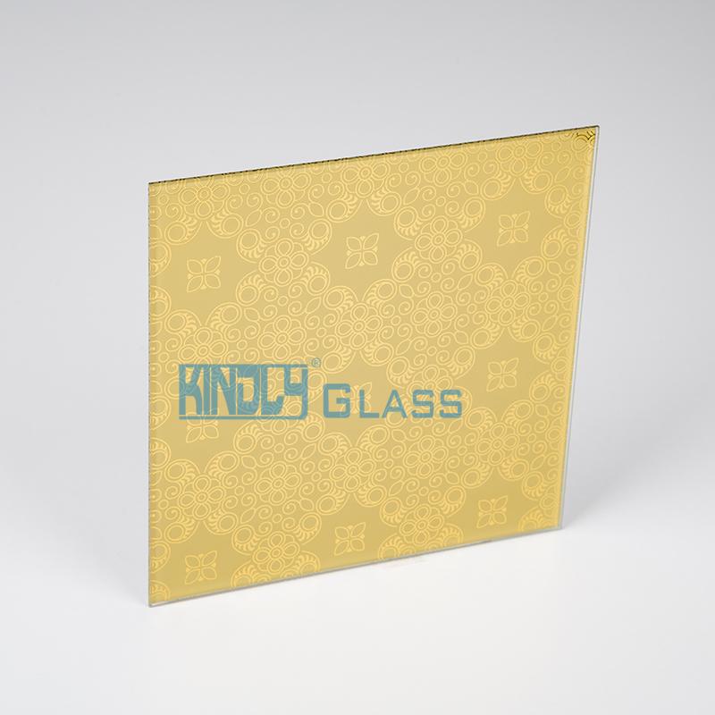 Acid Etched + Golden Yellow Coated Jacquard Glass C